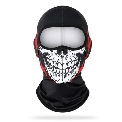 Skull Print Balaclava Full Face Mask Windproof UV Protection