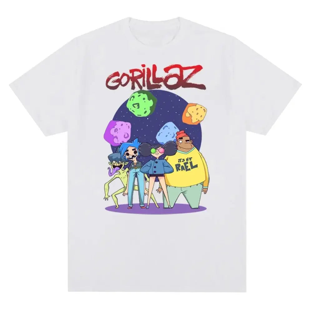 Gorillaz Graphic T-Shirt – 90s Punk Rock Band Tee Unisex
