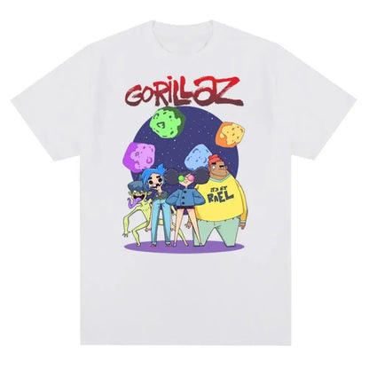 Gorillaz Graphic T-Shirt – 90s Punk Rock Band Tee Unisex