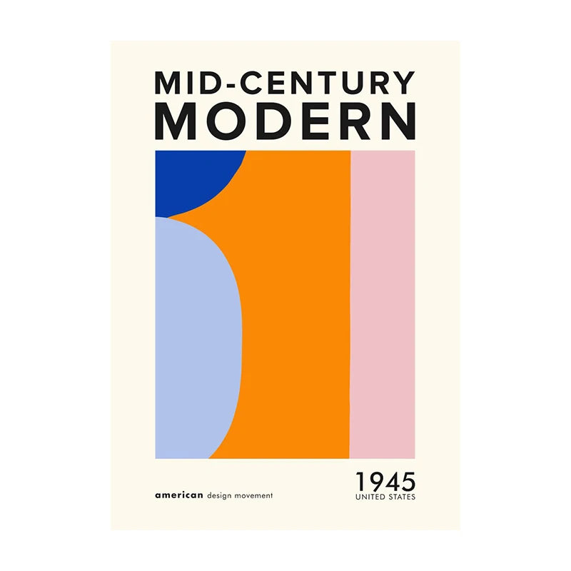 Mid-Century Modern Wall Art Poster – Retro Abstract Geometric Print