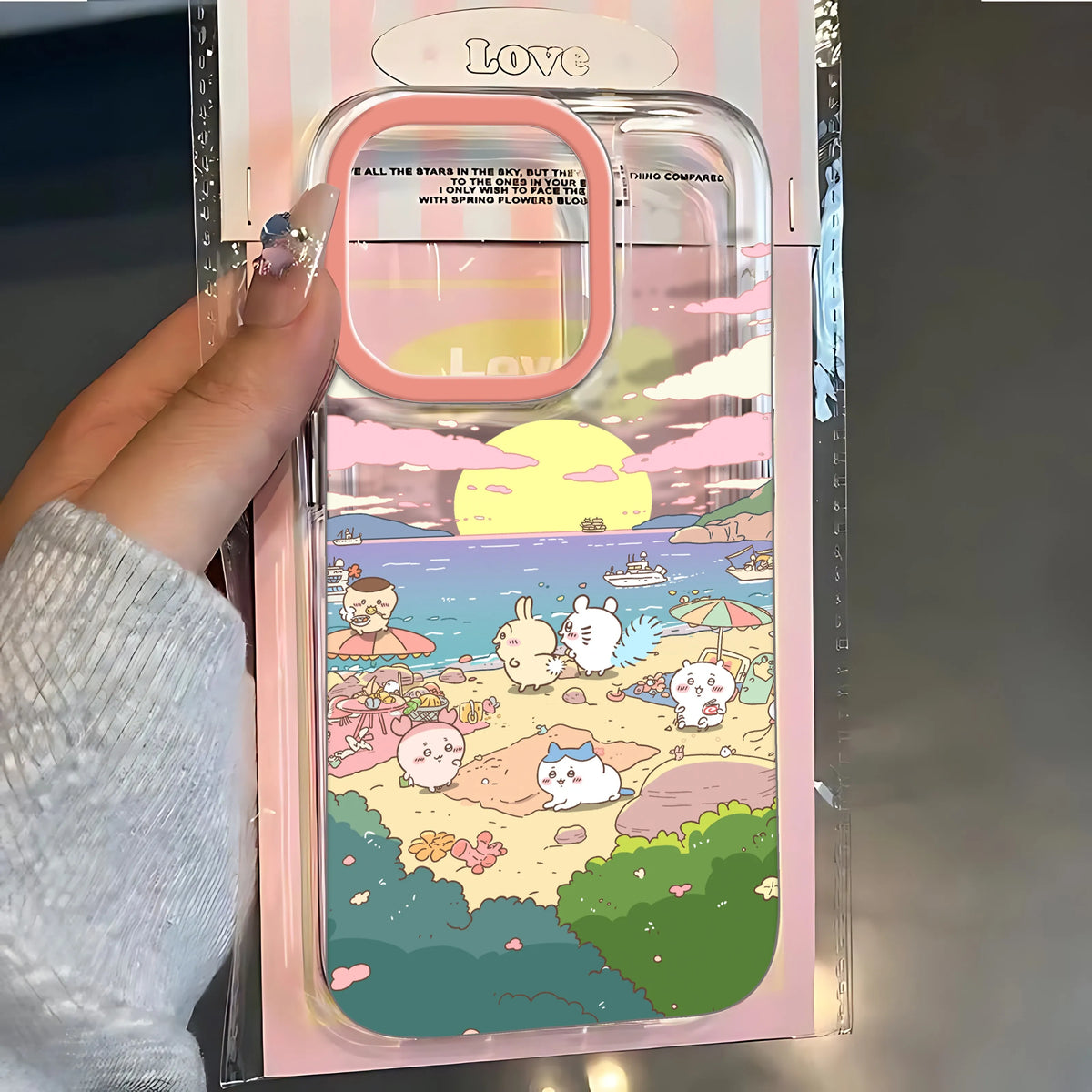 Kawaii Anime Cherry Blossom iPhone Case – Cute Cartoon Animals