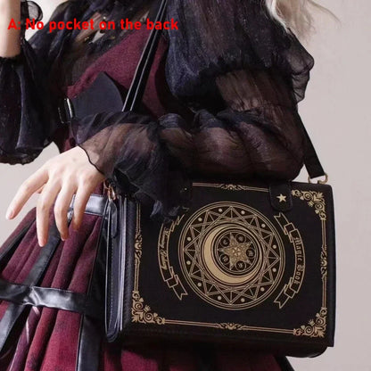 Y2K Korean Gothic Square Black Shoulder Bag