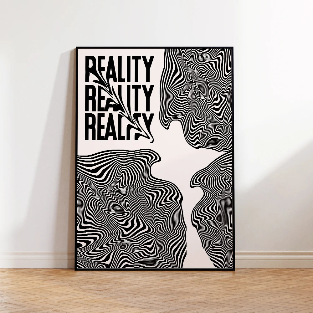 Psychedelic Reality Distorted Wall Art Poster – Retro Y2K Print