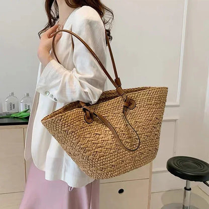 Perfect Vacation Storage Bag Largecapacity Straw Woven