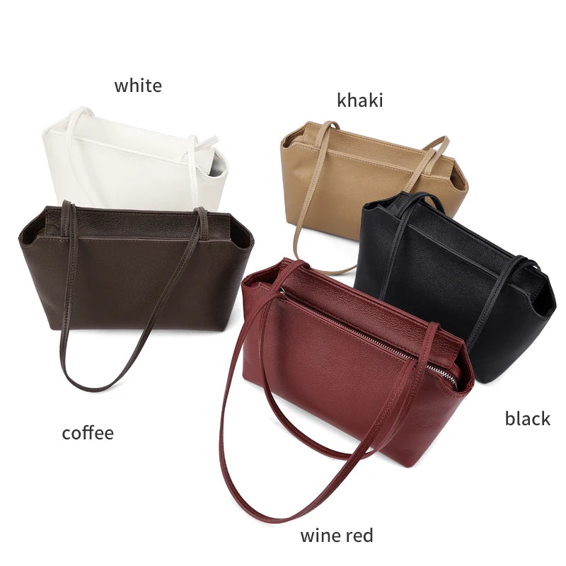 Women's Genuine Cowhide Leather Mini Shoulder Tote Bag