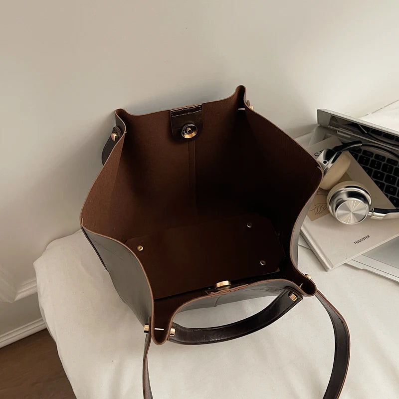 Women's Soft Leather Tote Bag Large Capacity Single Shoulder Handbag