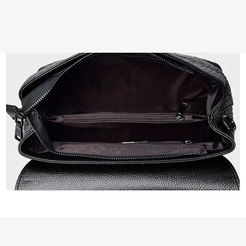 Alligator-Embossed Genuine Leather Women's Satchel Handbag