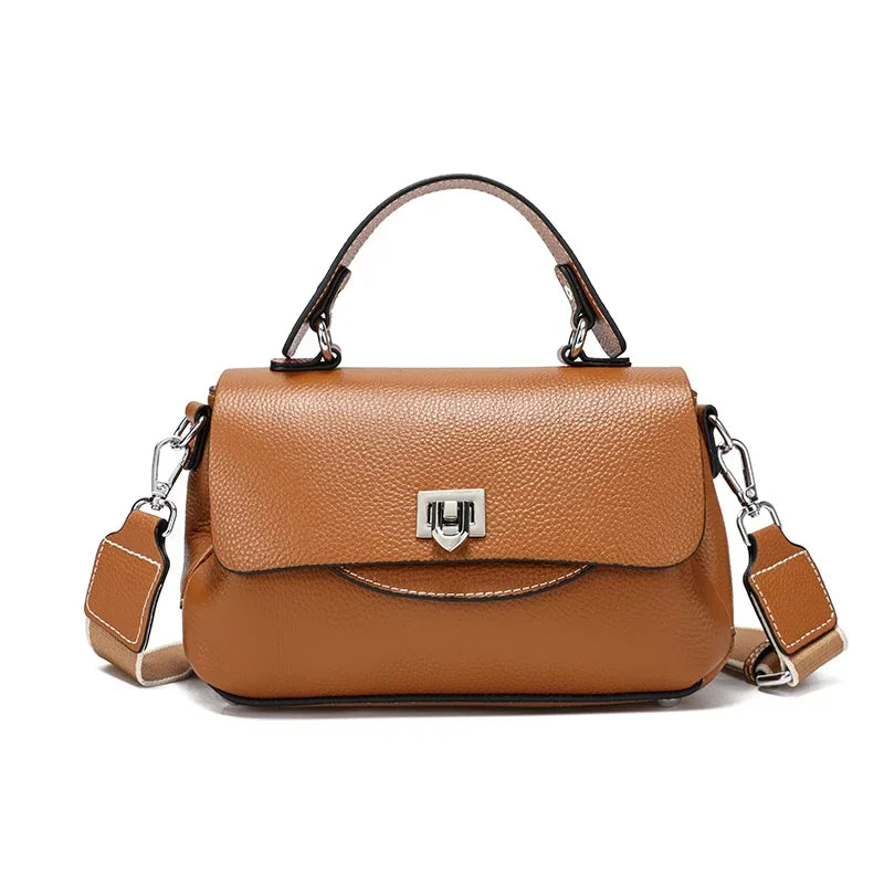 Women's Genuine Leather Crossbody Bag with Top Handle