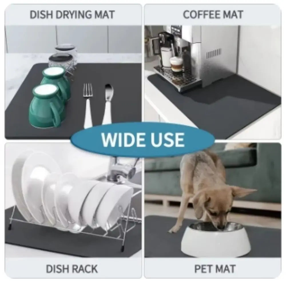 Diatomite Countertop Drain Mat – Super Absorbent Non-Slip