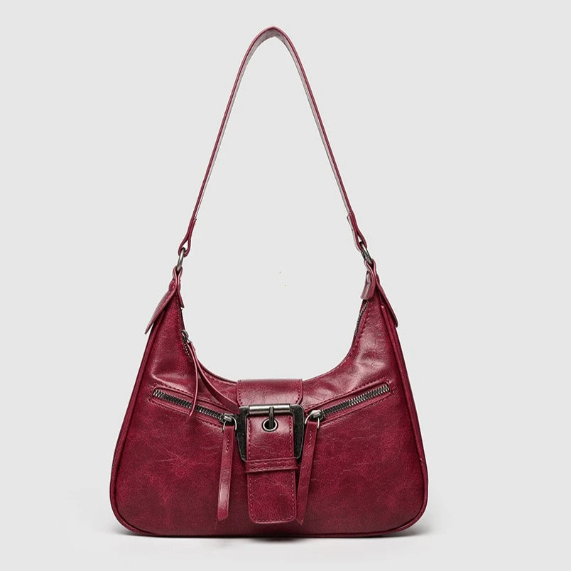 Pu Leather Retro Women's Underarm Bag Cool Y2k Girls