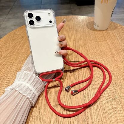 iPhone Crossbody Lanyard Case – Clear Shockproof Bumper Cover