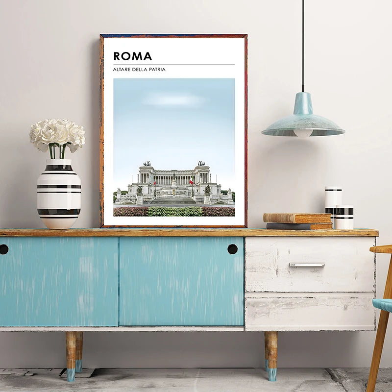 Famous City Architecture Wall Art Poster – Canvas Print for Living Room