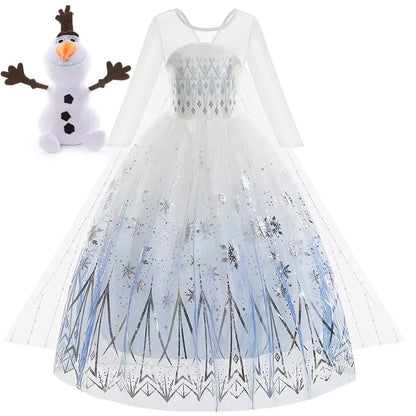 Elsa Princess Long Sleeve Frozen Dress