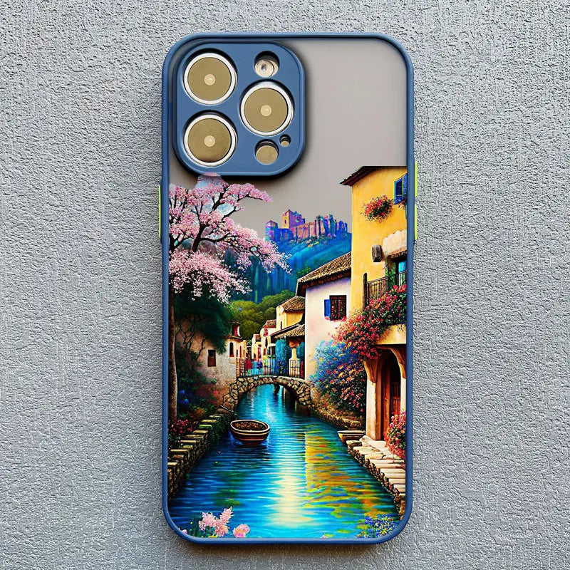 Mediterranean Villa Landscape iPhone Case – Scenic Art Phone Cover