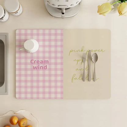 Kitchen Dish Drying Mat – Absorbent Quick-Dry Countertop Drain Pad