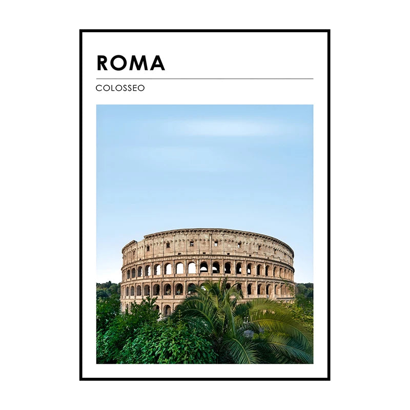 Famous City Architecture Wall Art Poster – Canvas Print for Living Room