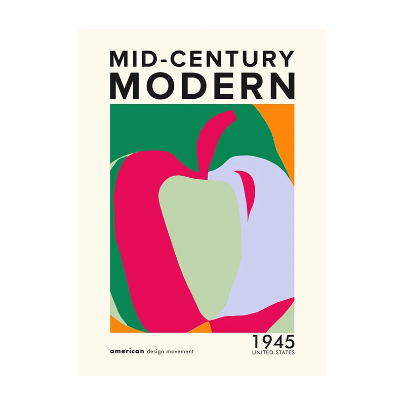 Mid-Century Modern Wall Art Poster – Retro Abstract Geometric Print