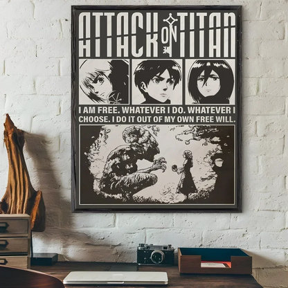 Attack on Titan Manga Poster – Waterproof Self-Adhesive Wall Art