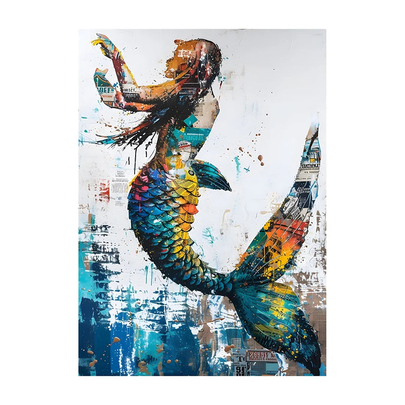 Graffiti Lion Art Poster – Colorful Abstract Canvas Wall Print