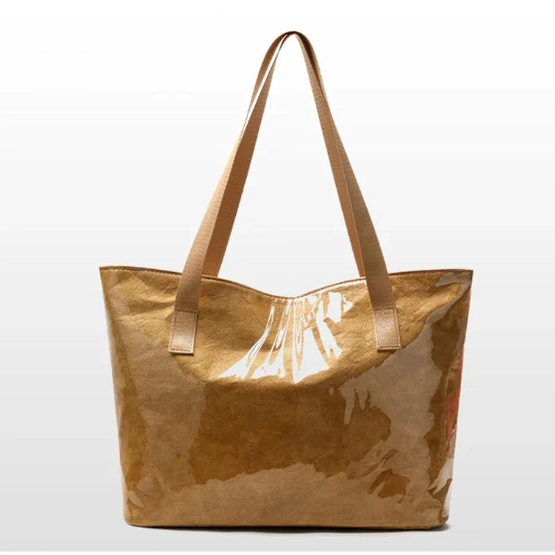PVC Kraft Paper Tote Bag with Matching Purse