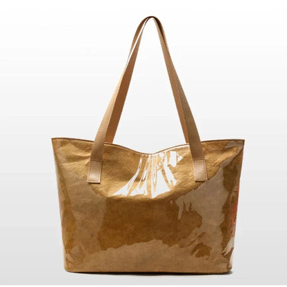 PVC Kraft Paper Tote Bag with Matching Purse