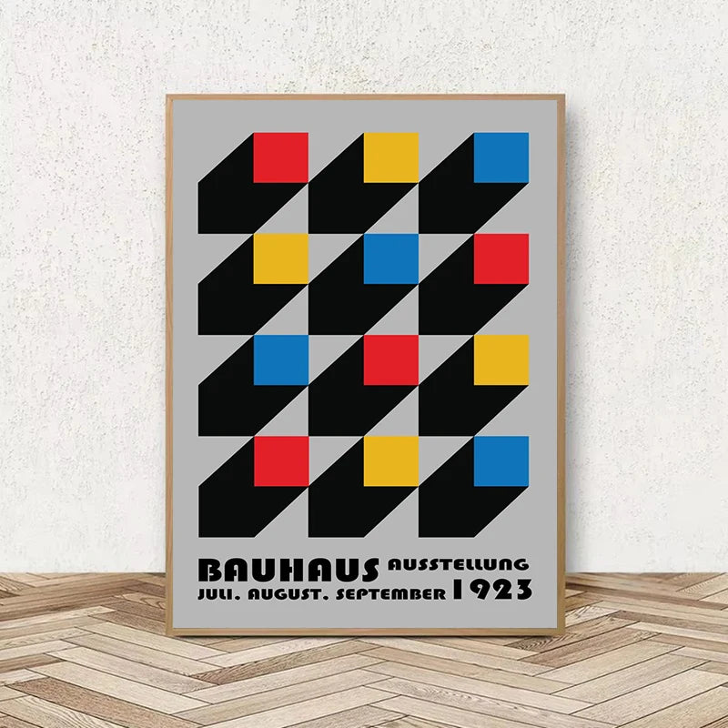 Bauhaus Geometric Abstract Art Poster – Minimalist Wall Print