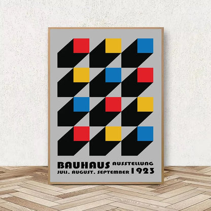 Bauhaus Geometric Abstract Art Poster – Minimalist Wall Print