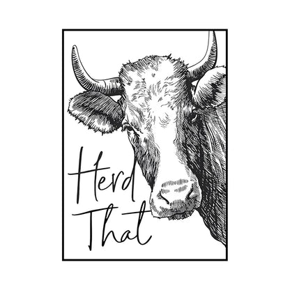 Funny Animal Bathroom Wall Art Poster – Cow, Donkey, Llama, Goat Print