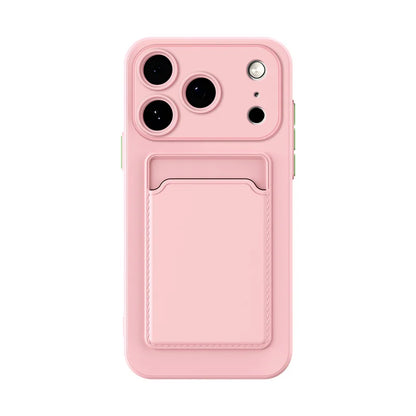 Silicone Card Holder iPhone Case – Wallet Slot Back Cover