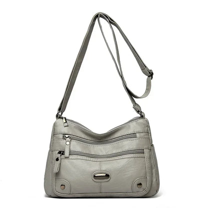 Leather Versatile Double Layer Retro High Quality Luxury Crossbody Bags