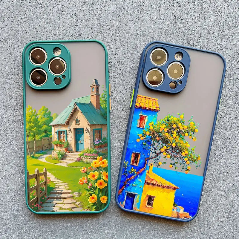 Mediterranean Villa Landscape iPhone Case – Scenic Art Phone Cover