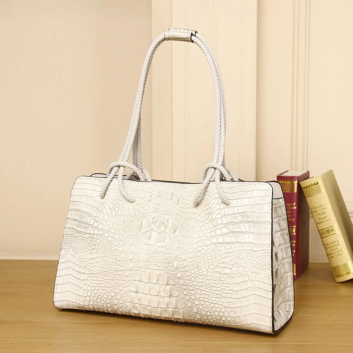 Genuine Leather Alligator Shoulder Bag for Women