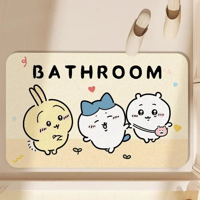 Cute Bunny Diatomaceous Earth Bath Mat – Non-Slip Quick Dry