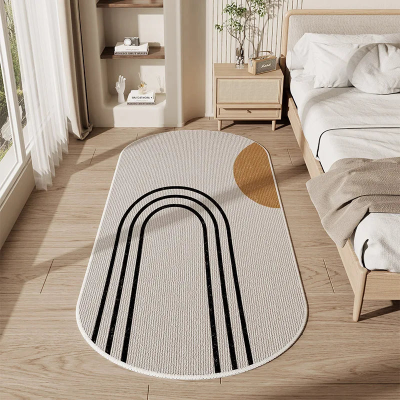Oval Area Rug – Soft Non-Slip Bedroom & Hallway Runner Carpet