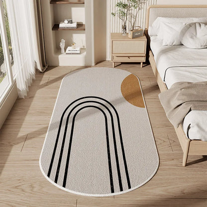 Oval Area Rug – Soft Non-Slip Bedroom & Hallway Runner Carpet