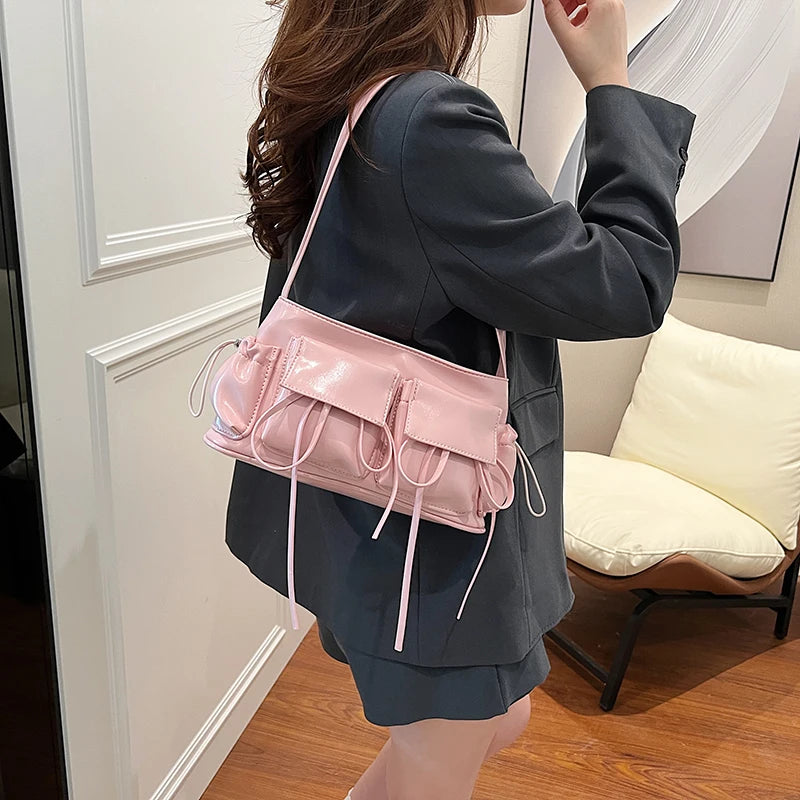 PU Leather Multi-Pocket Crossbody Bag for Women