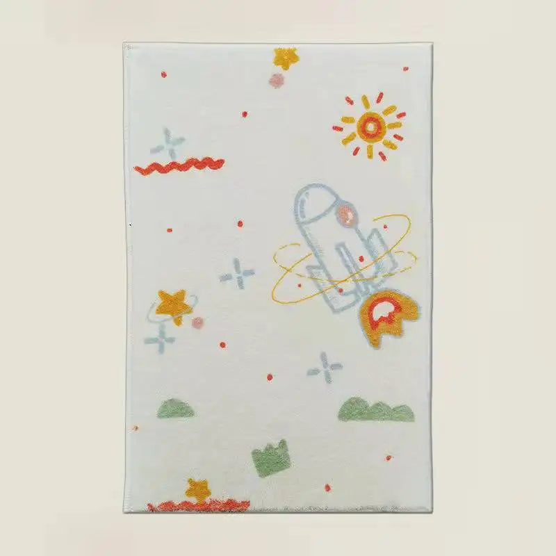 Colorful Star Plush Area Rug – Soft Cashmere-Like Carpet for Bedroom & Living Room