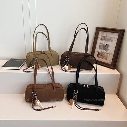 Leftside Women S Small Faux Suede Armpit Bag Winter Retro Underarm Shoulder Luxury Designer Handbags