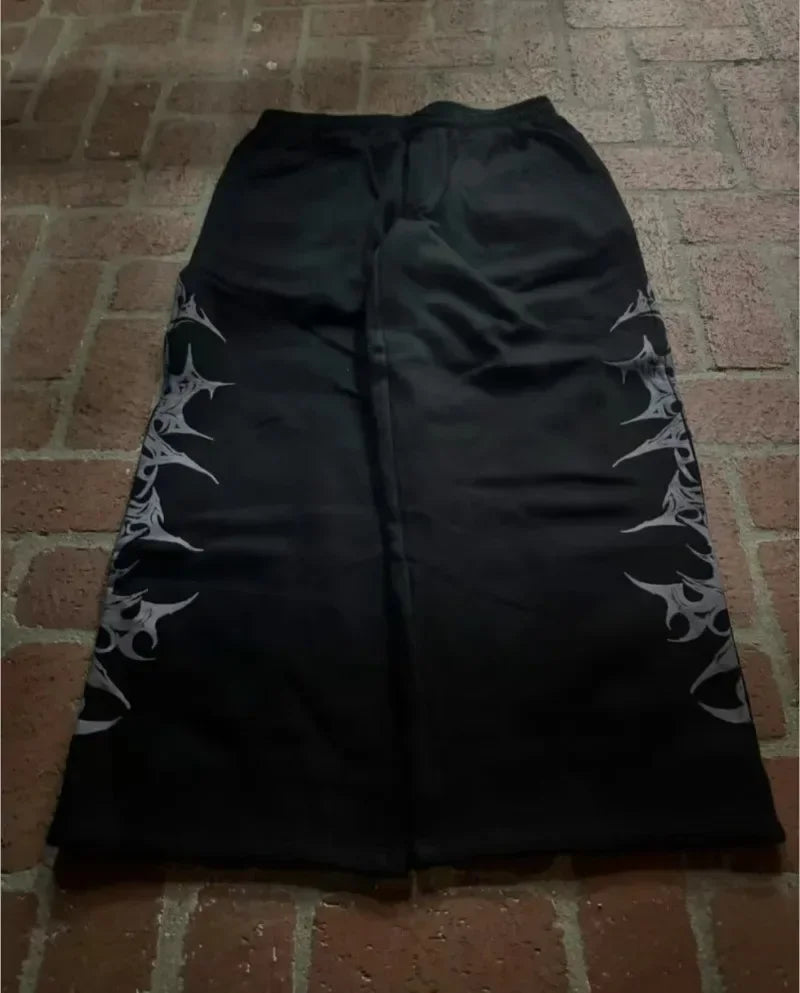 Y2K Harajuku Sweatpants – Tribal Print Loose Hip Hop Pants
