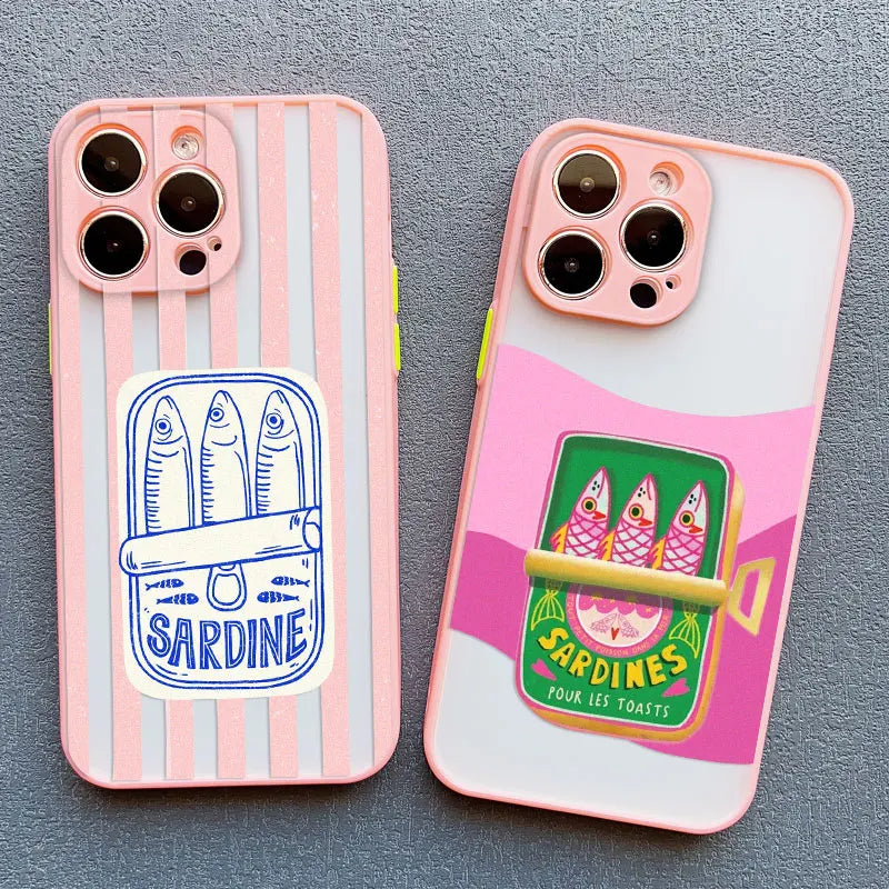 Sardines Pattern Phone Case – Shockproof Cover for iPhone 17 16 15 14 13 12 11 X
