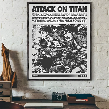 Attack on Titan Manga Poster – Waterproof Self-Adhesive Wall Art