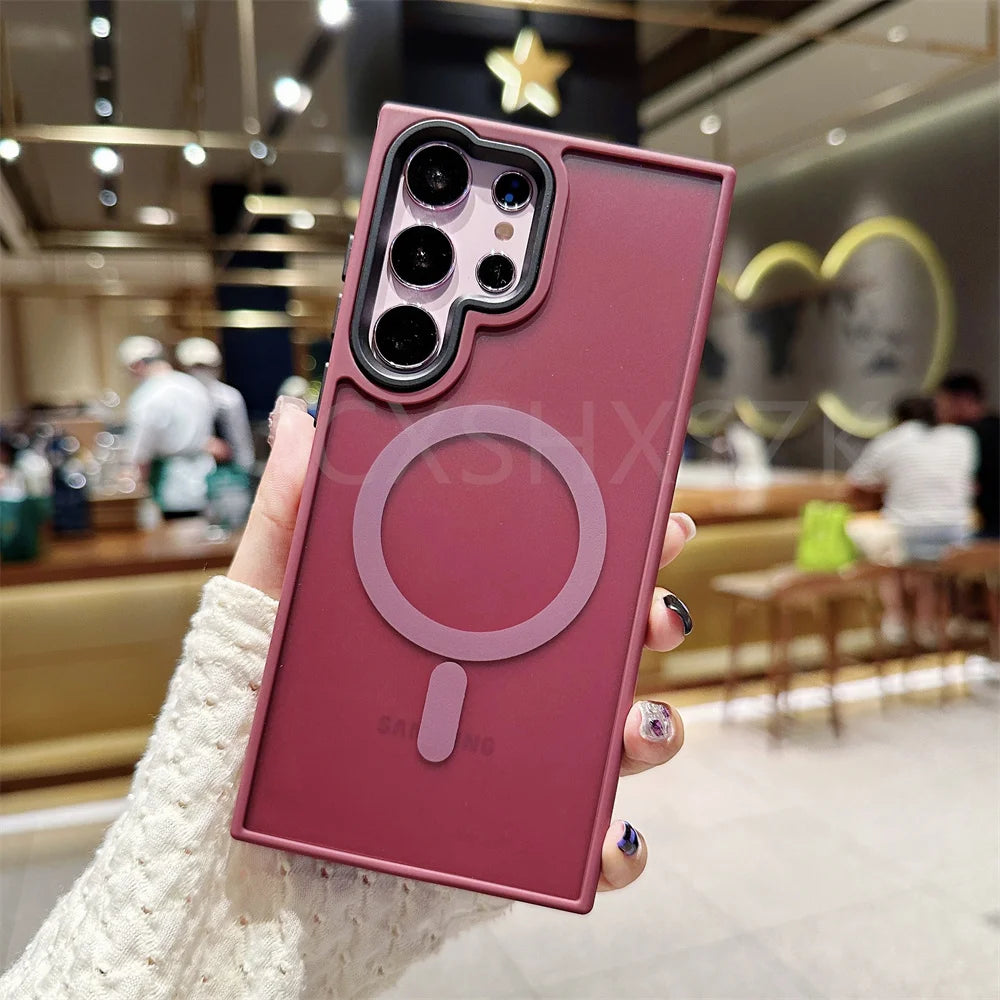 Samsung Magnetic Matte Phone Case – S22 S23 S24 S25 MagSafe