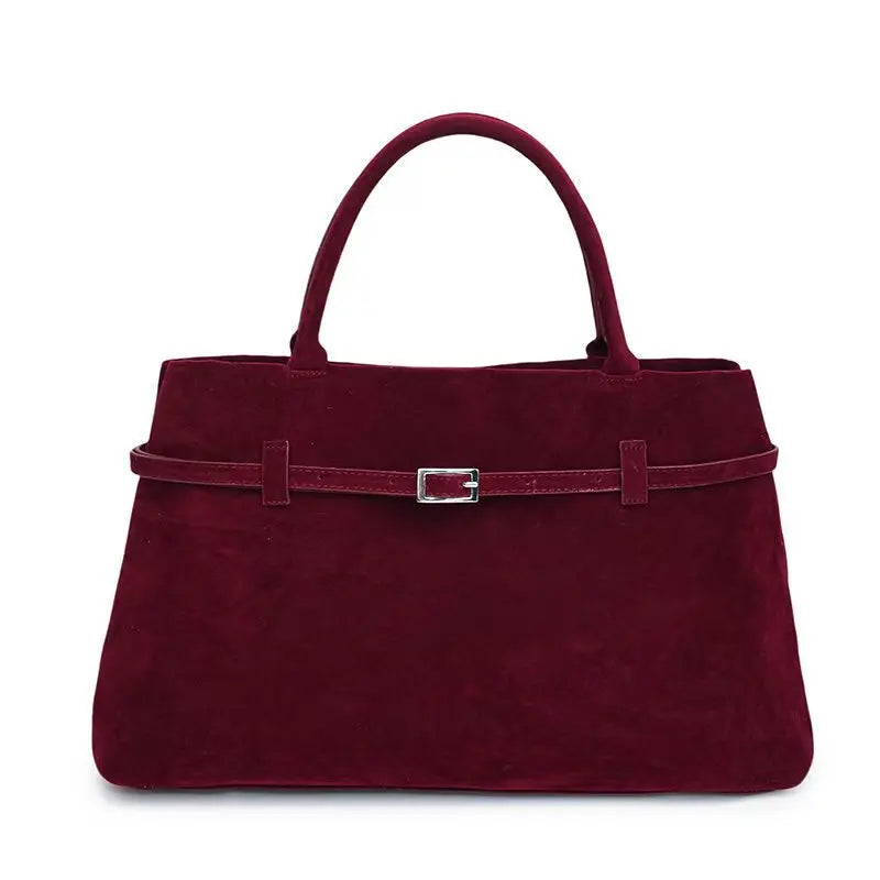 New Luxury Brand Rodeo Faux Suede Brown Gold Buckle Shoulder Bags