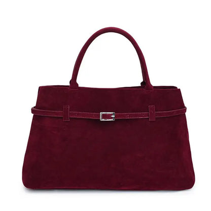 New Luxury Brand Rodeo Faux Suede Brown Gold Buckle Shoulder Bags