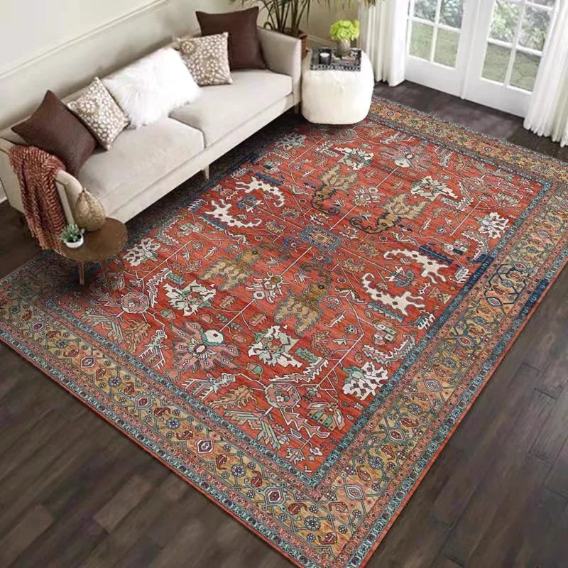 Bohemian Vintage Area Rug – Persian Floral Pattern for Living Room & Bedroom