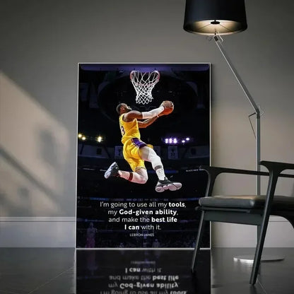 Kobe Bryant Inspirational Basketball Wall Art Poster – Slam Dunk Sports Decor
