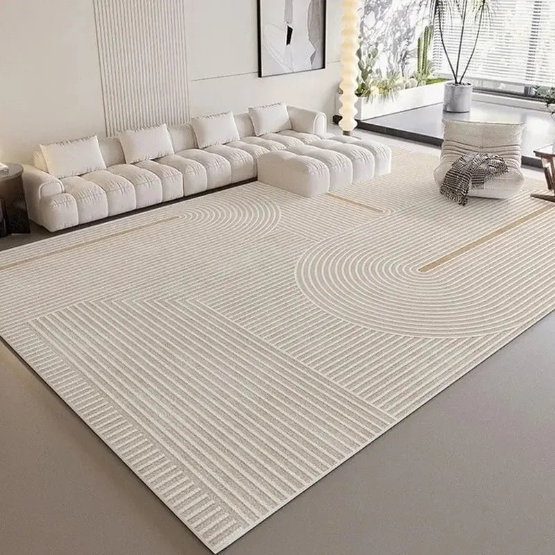 Geometric Striped Area Rug – Wabi-Sabi Non-Slip Living Room Carpet