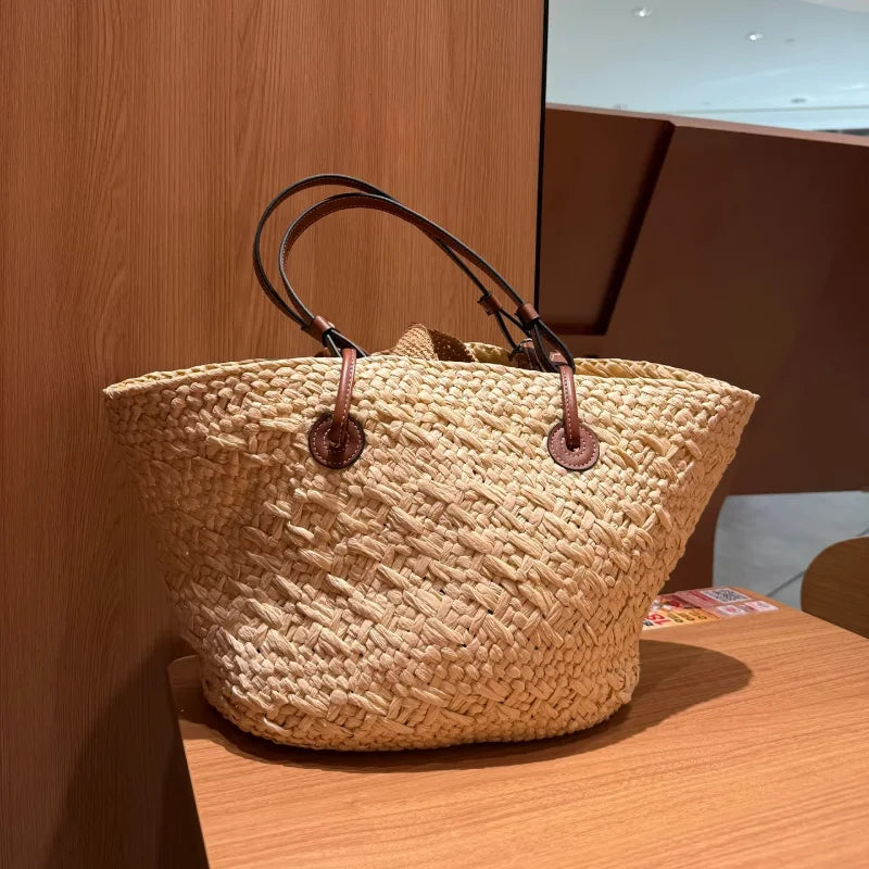 Perfect Vacation Storage Bag Largecapacity Straw Woven