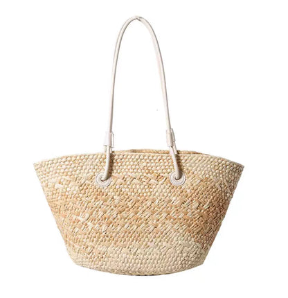 Colorful Straw Woven Beach Bag Large Capacity Underarm Basket Bag
