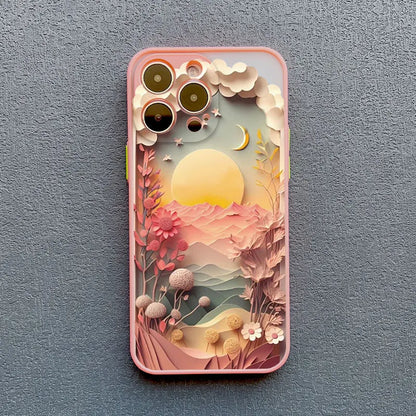 Fantasy Landscape iPhone Case – Hot Air Balloon & Planet Design
